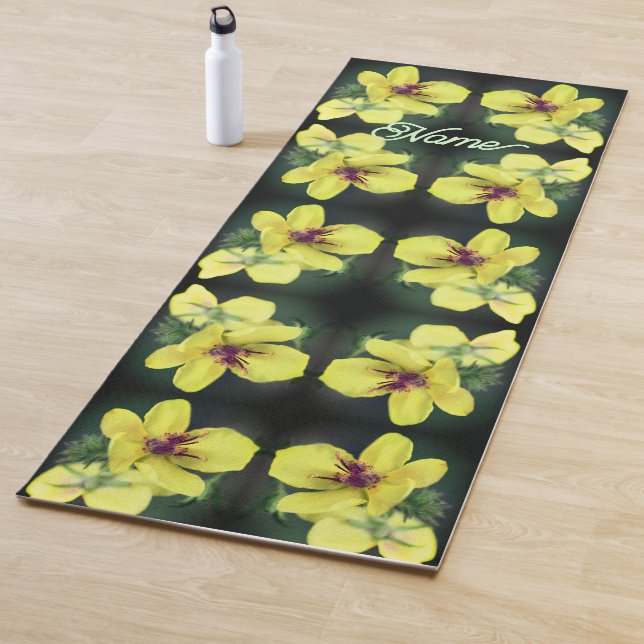 Delikate Gelbe Wildblume Abstrakt Personalisiert Yogamatte (Beispiel)