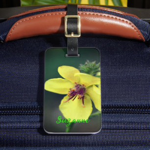 Delikate Gelbe Wildblume Personalisiert Gepäckanhänger