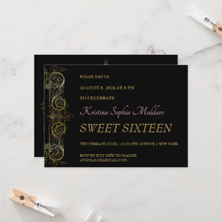 Delikate Gold-Border-Party Einladung