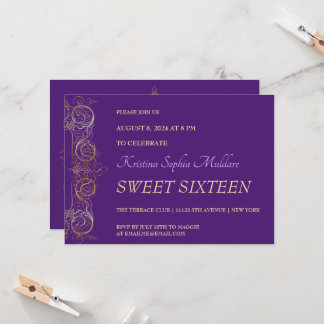 Delikate Gold-Border-Party Einladung