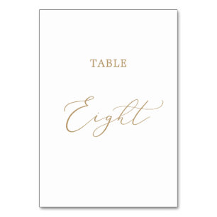 Delikate Gold Calligraphy Table Aight Tischnummer