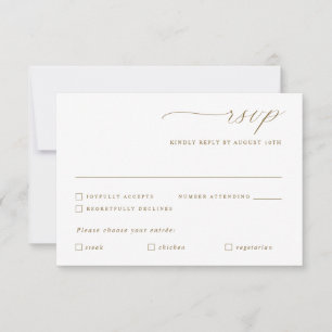 Delikate Gold Calligraphy Wedding Option RSVP Karte