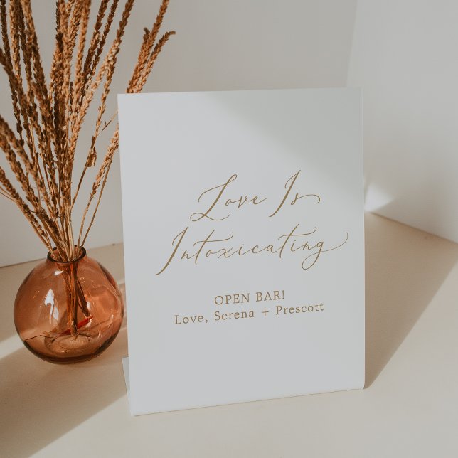 Delikate Gold-Kalligrafie-Liebe beraubt Sockelschild (Von Creator hochgeladen)