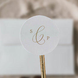 Delikate Gold Monogram Wedding Umschlag Aufkleber