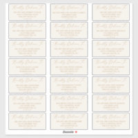 Delikate Gold- und Cream-Gästetiketten