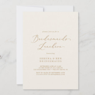 Delikate Gold und Creme Bridesmaids Luncheon Einladung