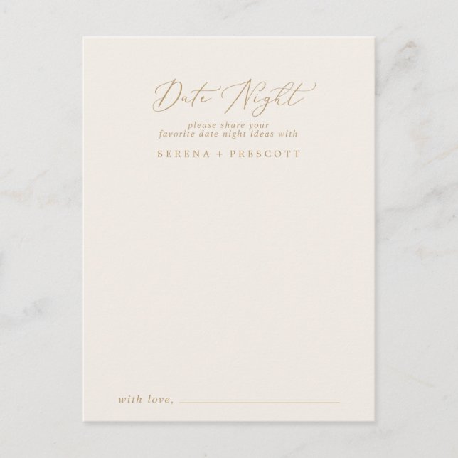 Delikate Gold und Creme Postkarte (Vorderseite)