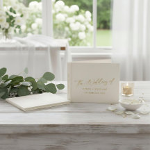 Delikate Gold- und Elfenbein-Monogram-Back-Hochzei