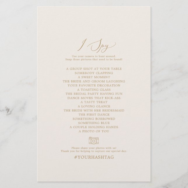 Delikate Goldcreme I Spy Foto Scavenger Jagen Flyer (Vorne)