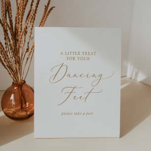 Delikate Goldkalligrafie Hochzeitsnahrung Sockelschild