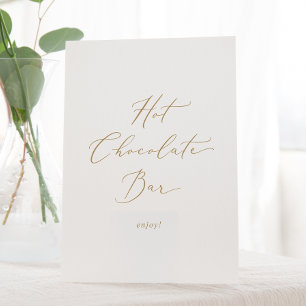 Delikate Goldkalligrafie Hot Chocolate Bar Sockelschild