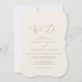 Delikate Goldkalligraphie | Cream We Do Wedding Einladung