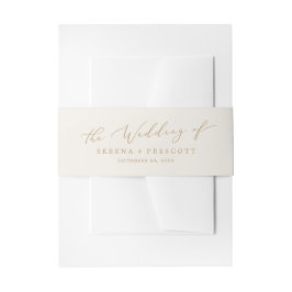 Delikate Goldkalligraphie | CremeWedding Einladungsbanderole