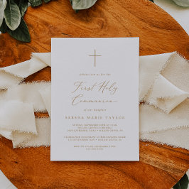 Delikate Goldkalligraphie Erste Heilige Kommune Einladung