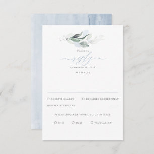Delikate Grünanlage und Dusty Blue Wedding RSVP