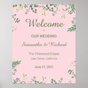 Delikate Hochzeit an der Blumengrenze Poster