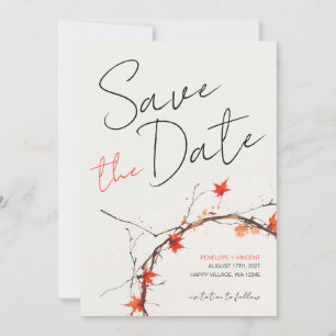 Delikate Hochzeit im Herbst Save the Date