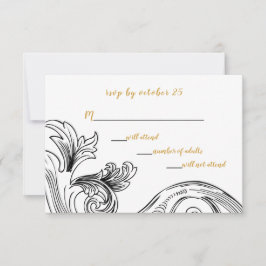 Delikate Hochzeit mit floraler Eleganz RSVP Karte