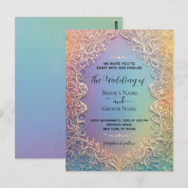 Delikate Hochzeitseinladung Postkarte