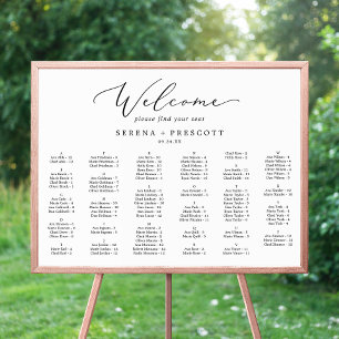 Delikate, horizontale, alphabetische Sitzkarte Poster