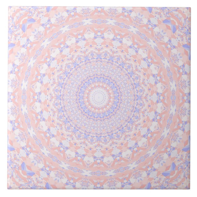 Delikate Hübsche Pastelle Abstrakt Mandala Fliese (Vorderseite)
