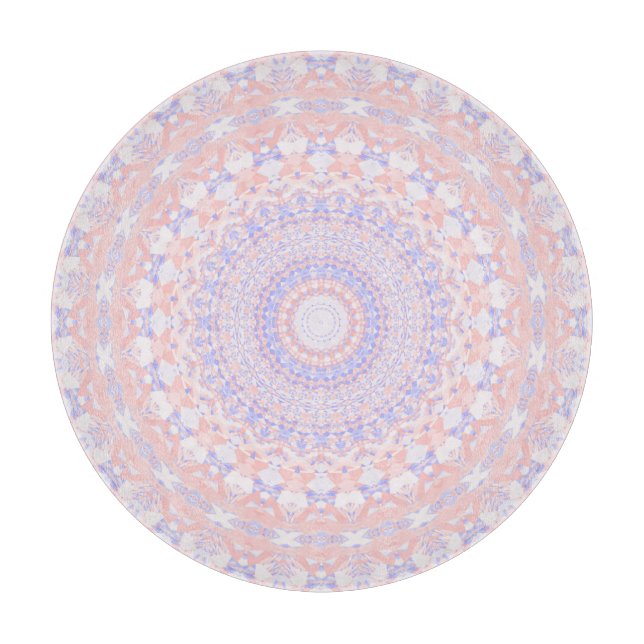 Delikate Hübsche Pastelle Abstrakt Mandala Schneidebrett (Vorderseite)