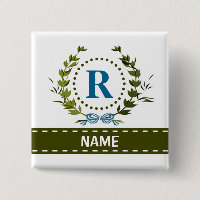 Delikate Ivy Wreath and Bow Name mit Monogram R