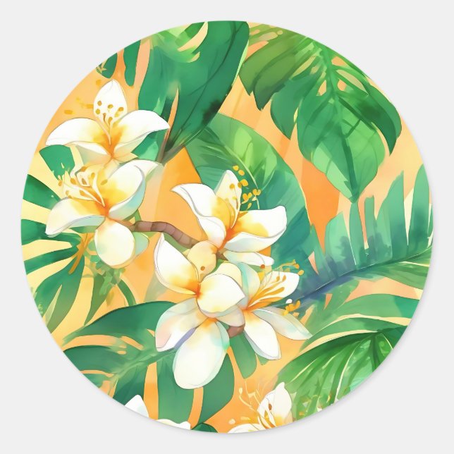 Delikate Jasmine-Blume Runder Aufkleber (Vorderseite)