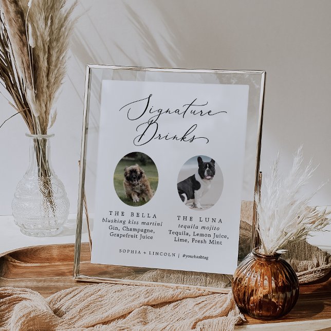 Delikate Kalligrafie Foto Signature Drinks Poster (Von Creator hochgeladen)