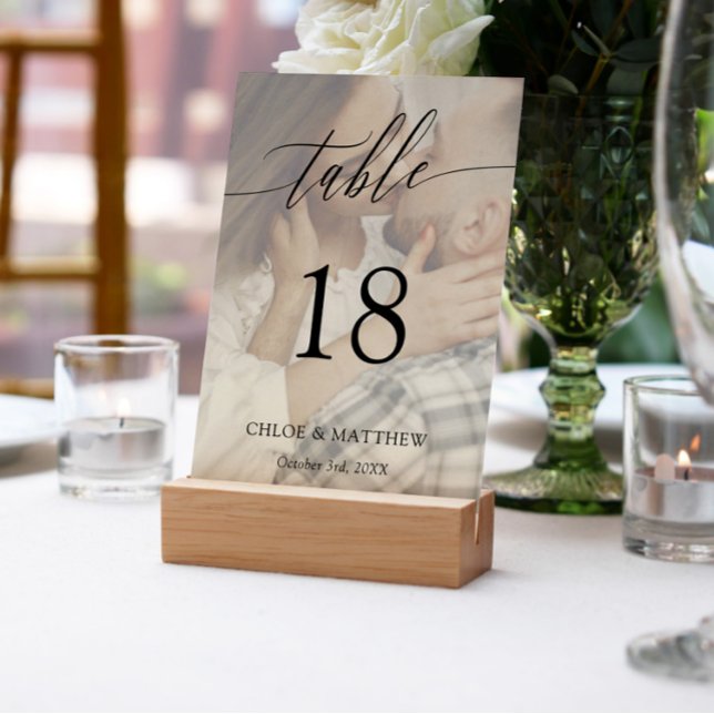 Delikate Kalligrafie - Kundenspezifisches Foto Tischnummer (Von Creator hochgeladen)