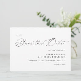 Delikate Kalligrafie Moderne einfache Hochzeit Save The Date