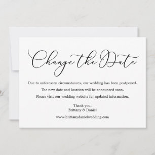 Delikate Kalligrafie verändern die Datumskarte Save The Date