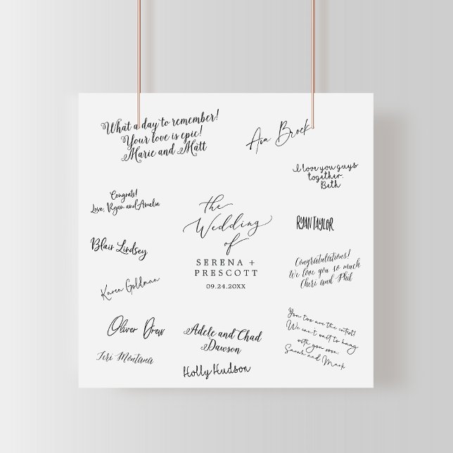 Delikate Kalligrafie Wedding Guest Signing Poster (Von Creator hochgeladen)
