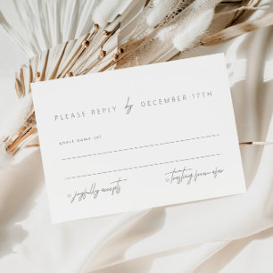 Delikate Kalligraphie Elegante Moderne RSVP-Karte RSVP Karte