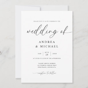 Delikate Kalligraphie Moderne in einer Hochzeit Einladung