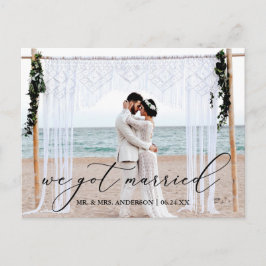 Delikate Kalligraphie Wir Got Verheiratetes Foto Postkarte