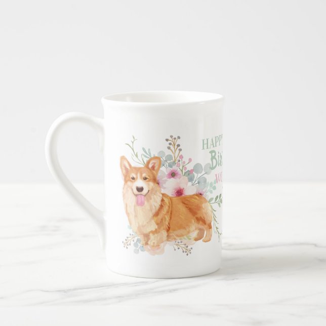Delikate Knochen-China CORGI Mommy Birthday Tasse (Links)