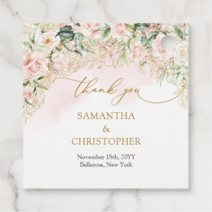 Delikate Kokette Rosen Rosen Gold und Grün Geschenkanhänger