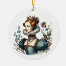 Delikate Königin im Wasserfarbenstil Keramik Ornament