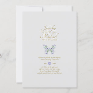 Delikate Lavender Butterfly Hochzeit Einladung