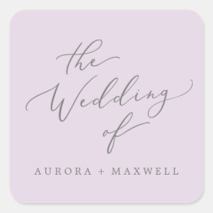Delikate Lavender Wedding Umschlag Aufkleber