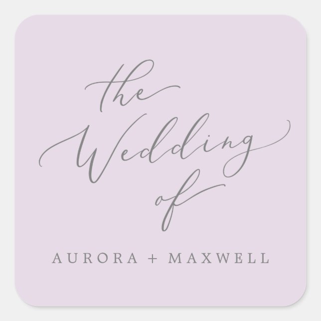 Delikate Lavender Wedding Umschlag Aufkleber (Vorderseite)