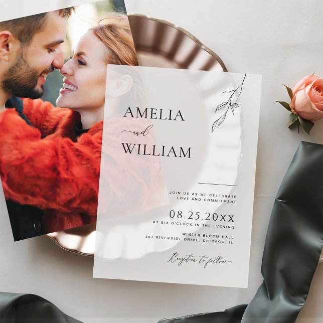 Delikate Leaf Sketch Einfache Hochzeit (Von Creator hochgeladen)