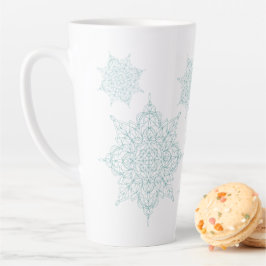 Delikate leichte Blaue Schneeflocken Milchtasse