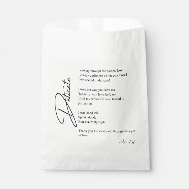 Delikate Liebe Gedicht Geschenktütchen (Vorderseite)