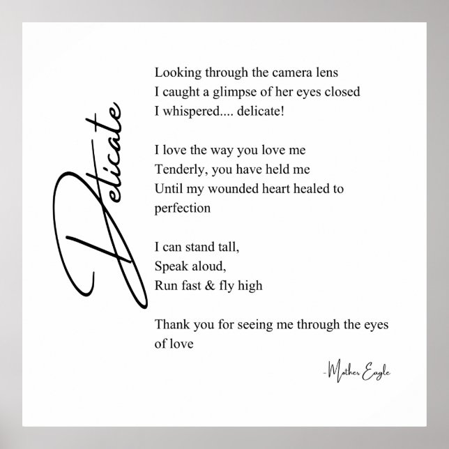 Delikate Liebe Gedicht Poetry Mauer Posterdekor Poster (Vorne)