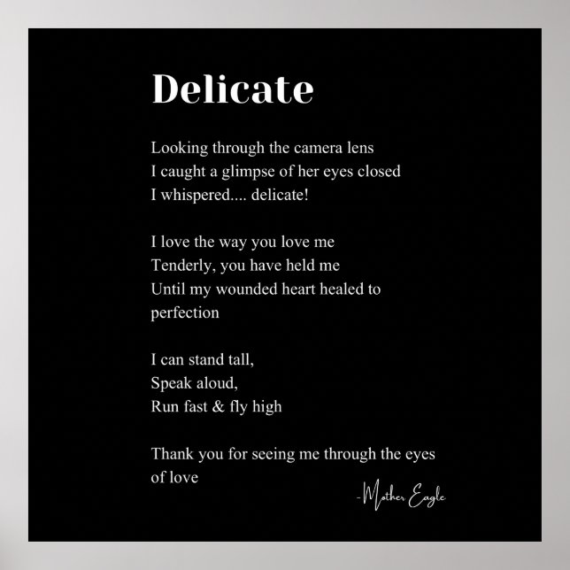 Delikate Liebe Gedicht Poetry Mauer Posterdekor Poster (Vorne)