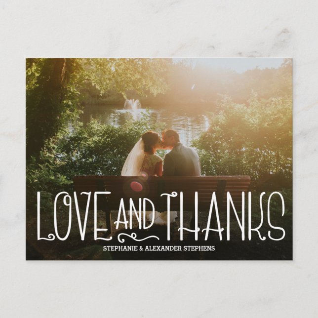 Delikate Liebe und danke Hochzeit Dankeschön Card Postkarte (Vorderseite)