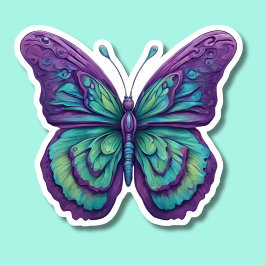 Delikate Lila Butterfly wasserdicht Aufkleber