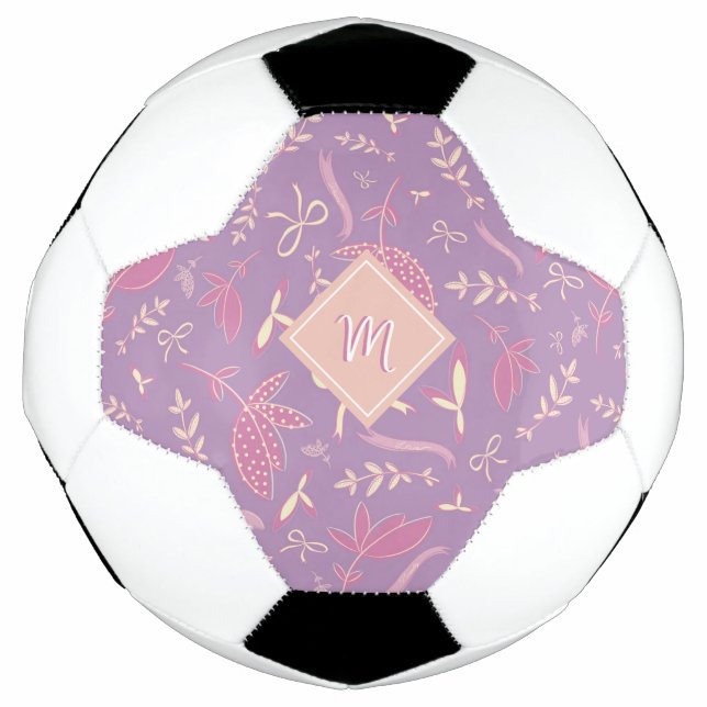 Delikate Lila Florale und Bows Fußball (Vorderseite)
